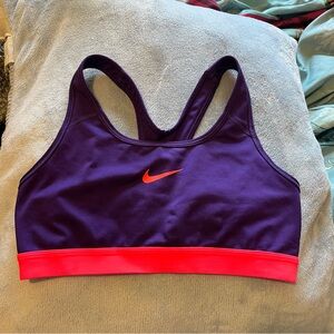 Nike Women's Dri Fit Purple and Pink Racerback Sports Bra Medium Athletic